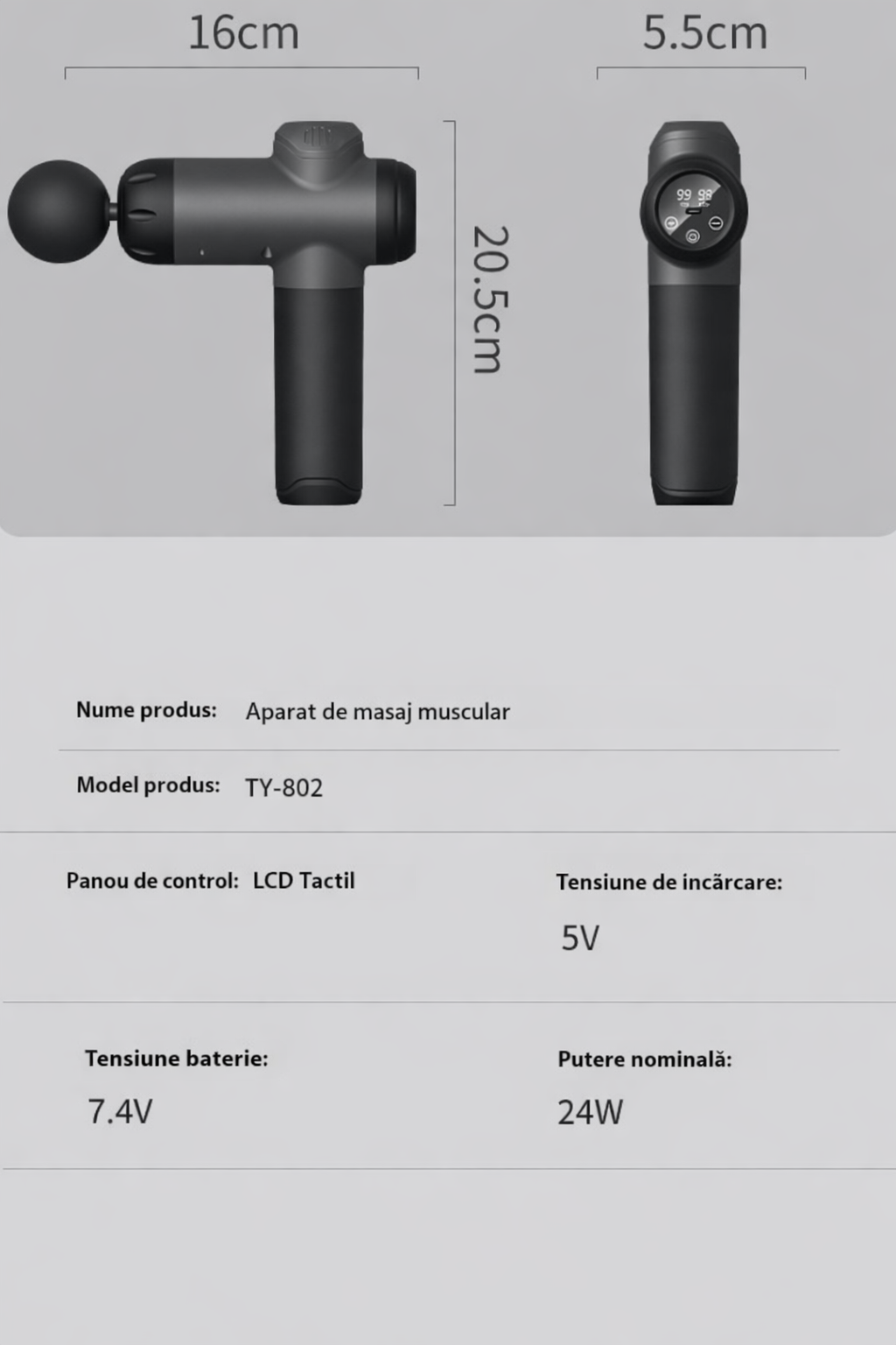 Pistol de masaj profesional pentru recuperare musculară și relaxare